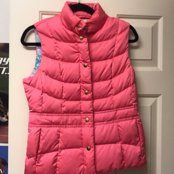 Lilly Pulitzer Pink Puffer Vest Size Small - Picture 6 of 6